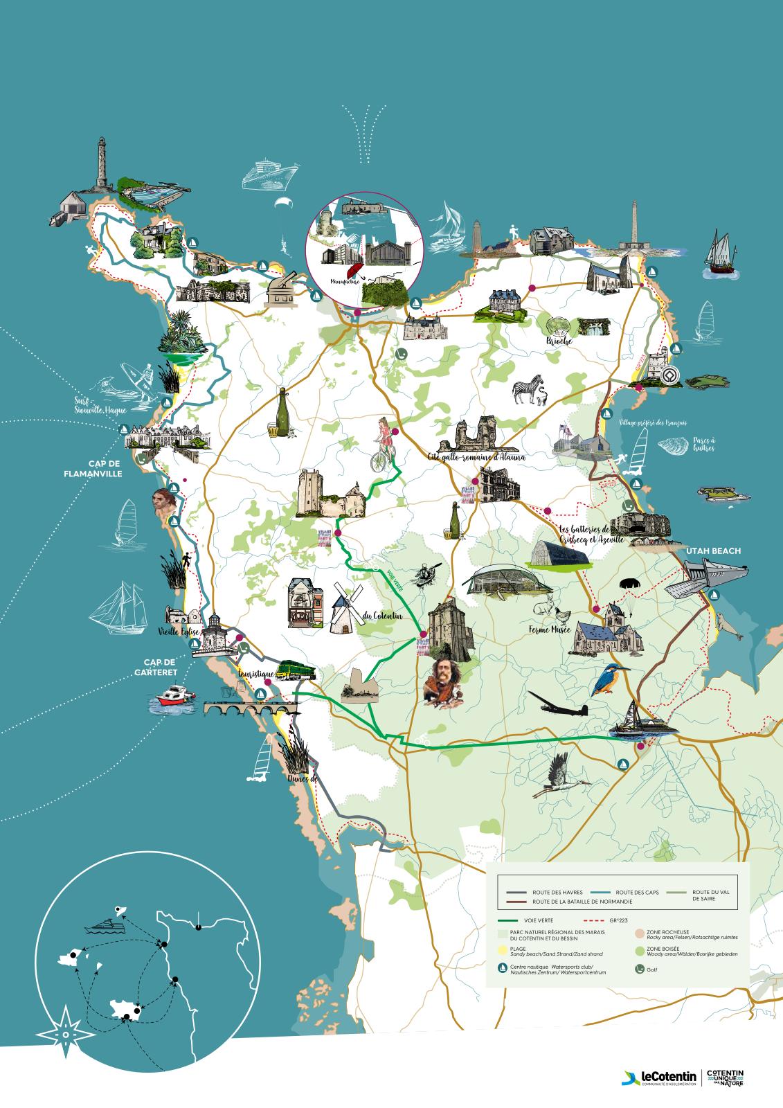 Carte Cotentin Unique par Nature