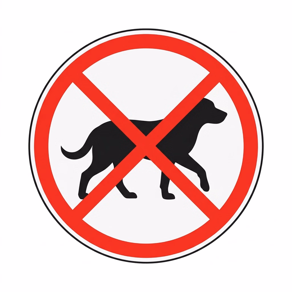 Panneau interdit aux chiens