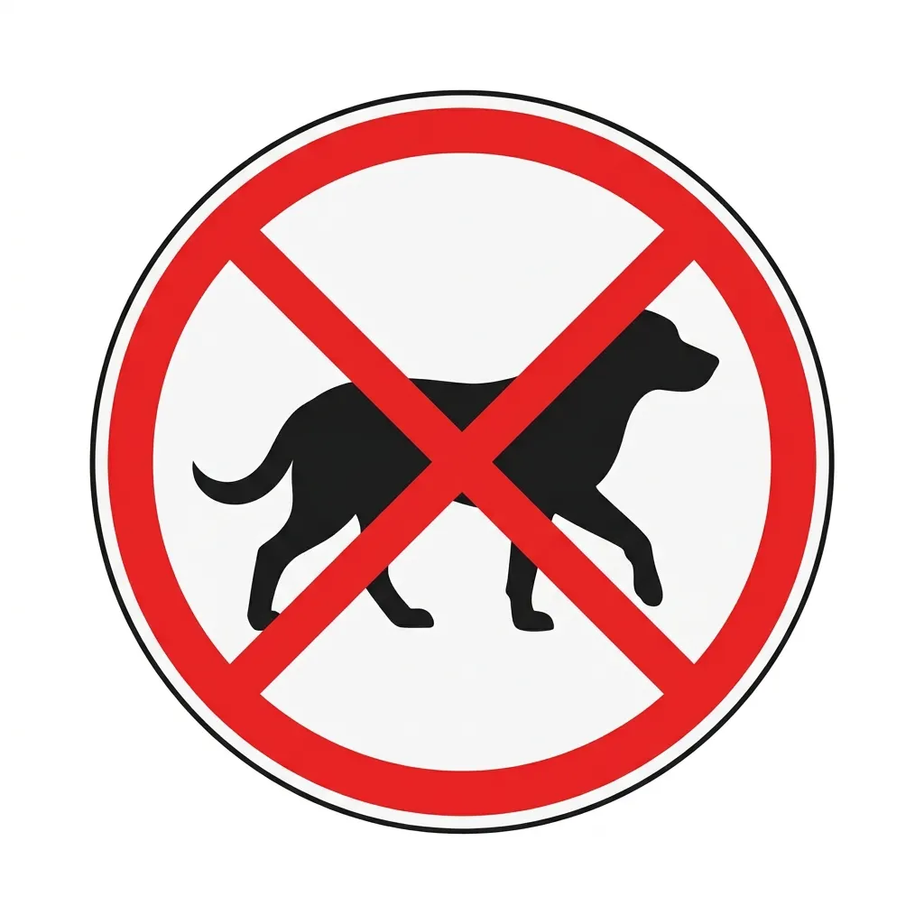 Panneau interdit aux chiens
