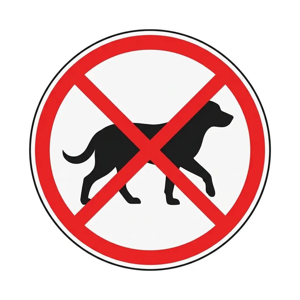 Panneau interdit aux chiens